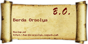 Berda Orsolya névjegykártya